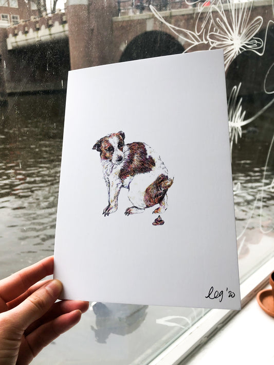 Pooping Dog Poster | Toilet Art | Jack Russell